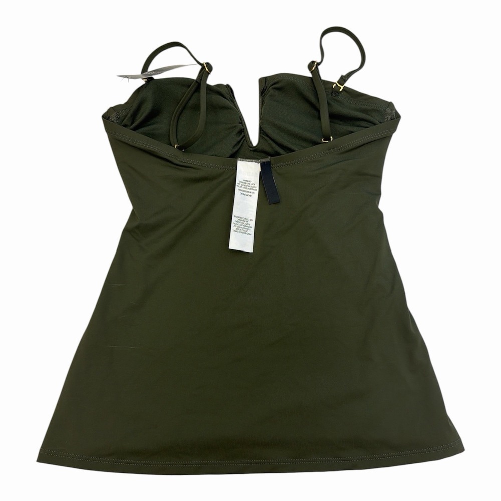 $110 Lauren Ralph Lauren Women's V Wire Swimsuit Bandini Top Green Sz6